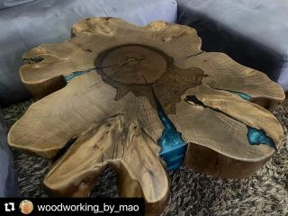 #Repost @woodworking_by_mao with @use.repost ・・・ SK: Včera odovzdaný konferenčný stolík z korenice orecha a živice. Drevo...